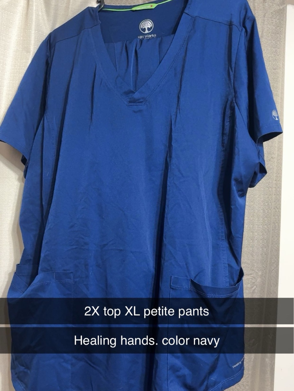 healing hands Royal Blue V-Neck Medical Scrub Top